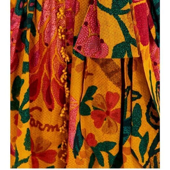 FARM RIO Yellow Flowerdoscopic Mini Dress NWOT T Size Medium - Picture 6 of 11
